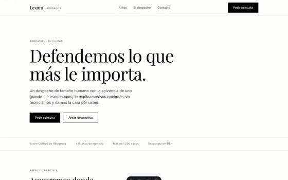 Web Lexora — Abogados y despachos