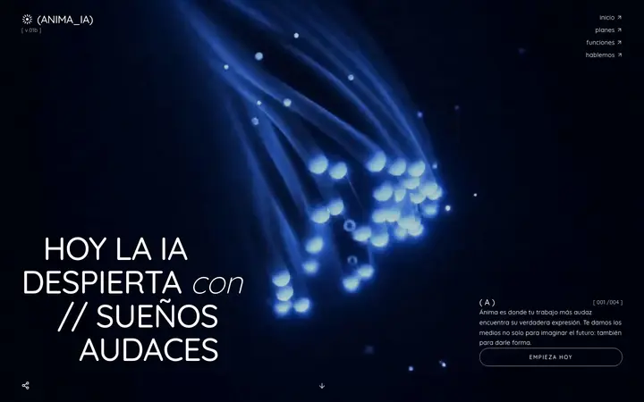 Demo Ánima, web para productos de inteligencia artificial