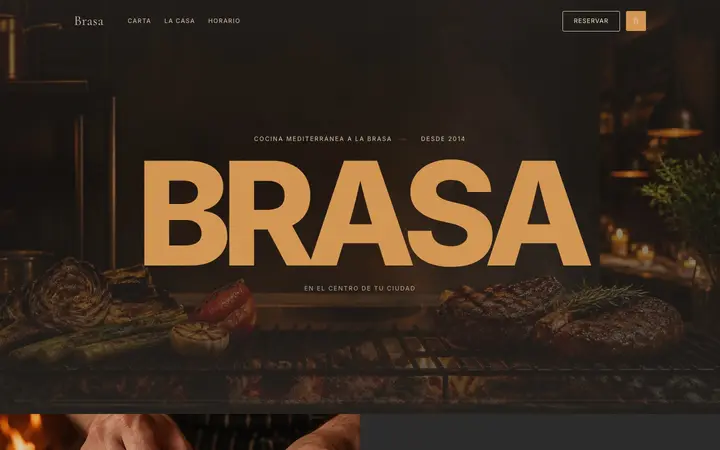 Tema Brasa, ejemplo de diseño web para restaurantes