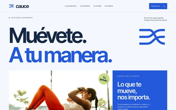 Tema Cauce, ejemplo de diseño web para fisioterapia y osteopatía