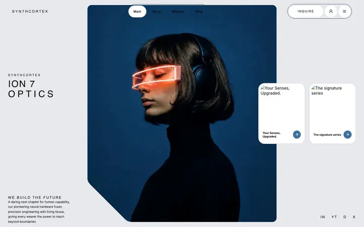 Demo Ion 7 Optics, web para neurotecnología