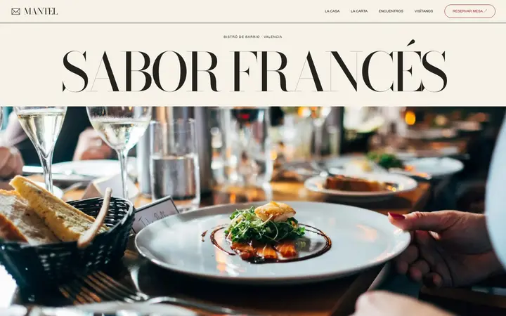 Demo Mantel, web para restaurantes
