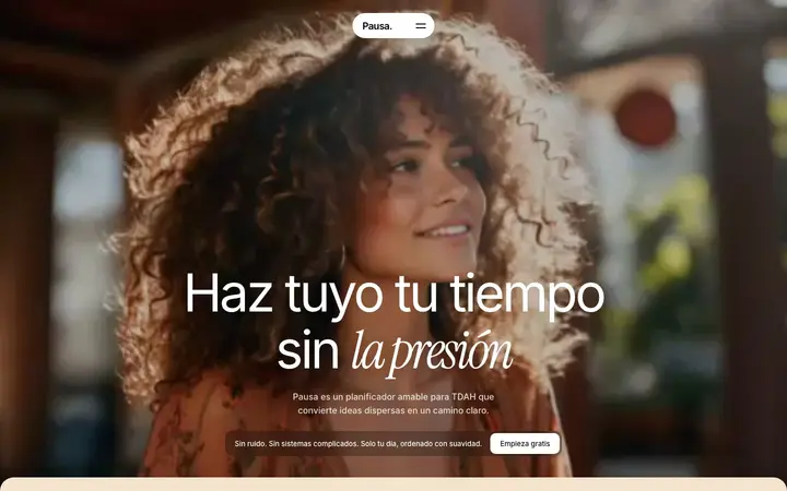 Tema Pausa, ejemplo de diseño web para coaches y entrenadores