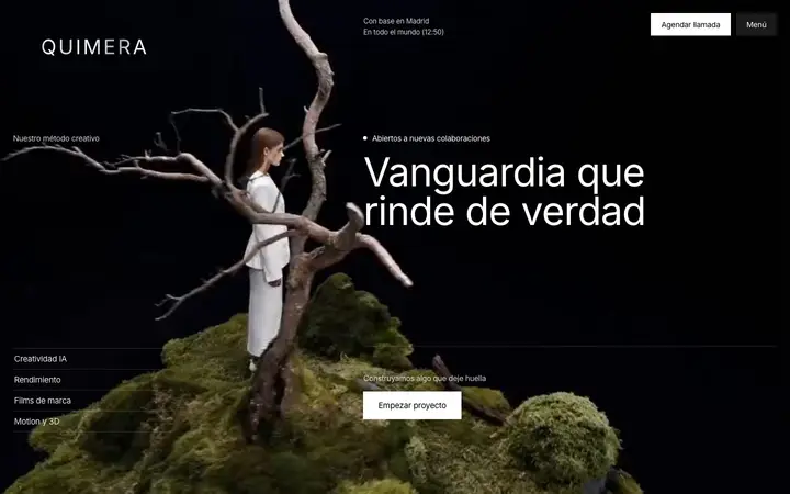 Demo Quimera, web para estudios creativos y productoras audiovisuales