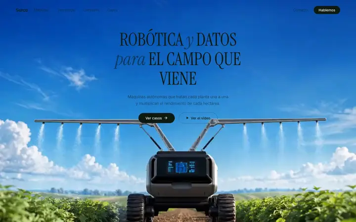 Tema Surco, ejemplo de diseño web para agro y agroalimentario