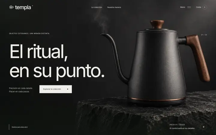 Tema Templa, ejemplo de diseño web para tiendas online y ecommerce