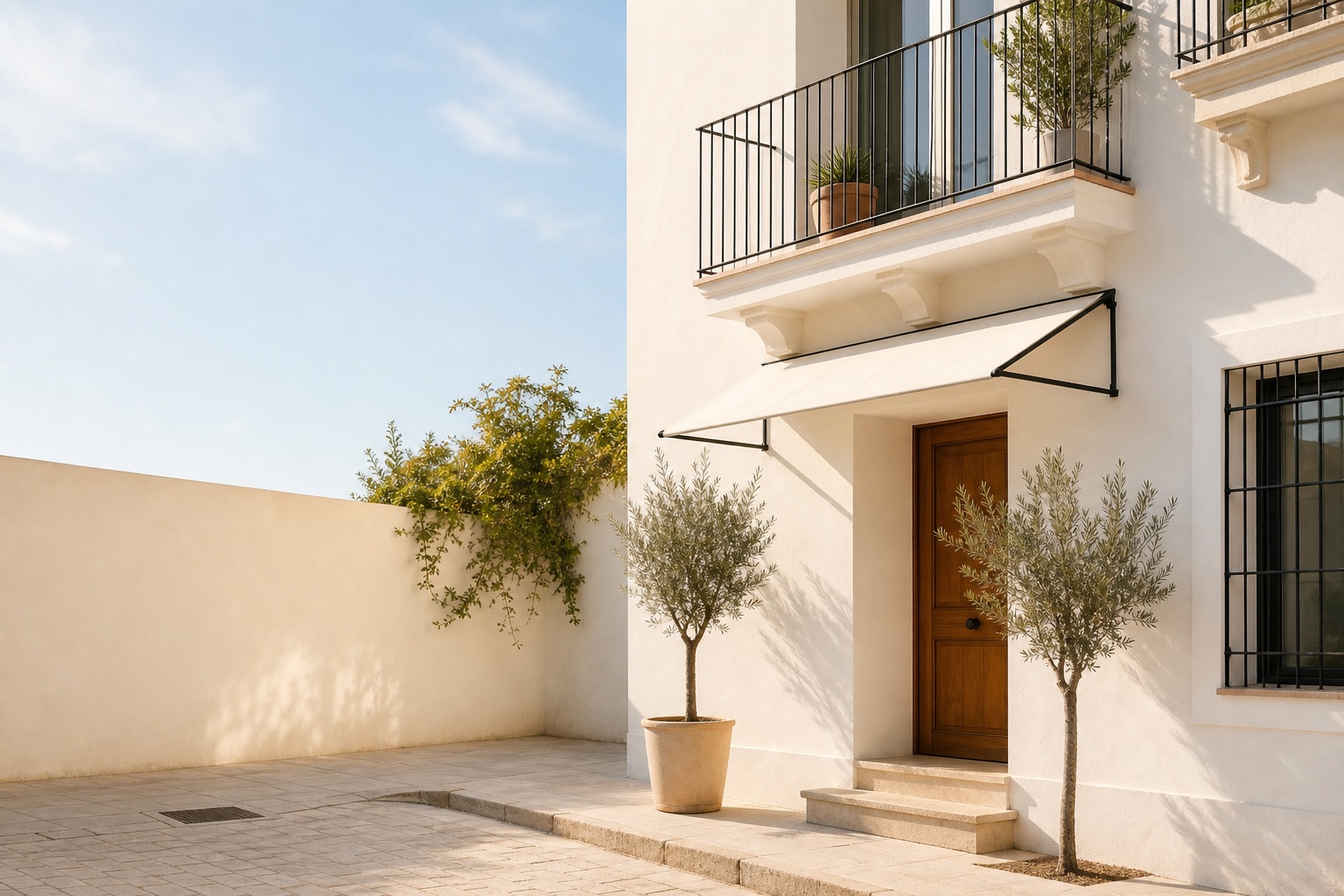 Fachada mediterránea luminosa