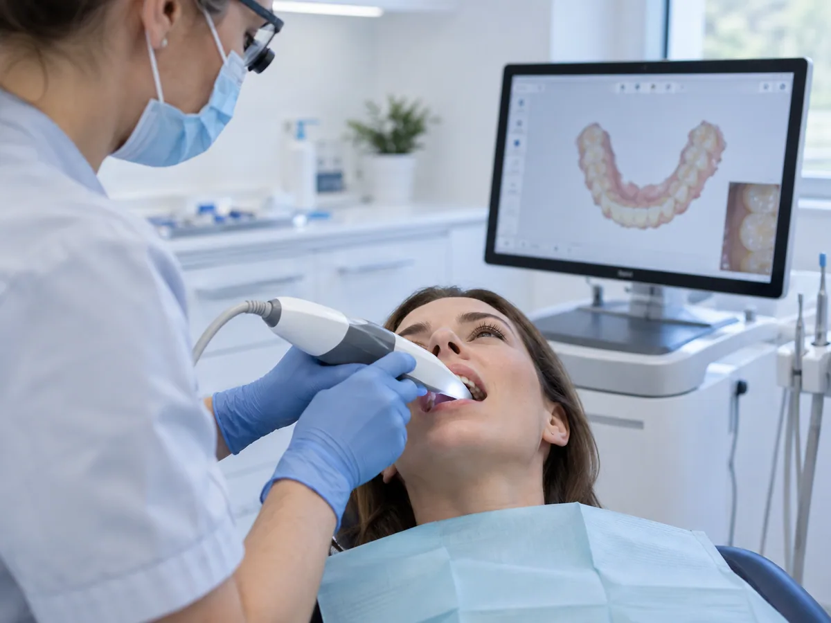 Escaneado intraoral durante una valoración clínica